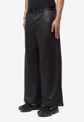Men's Backpile Gloss Finish Pants Black PR-T002-051-1