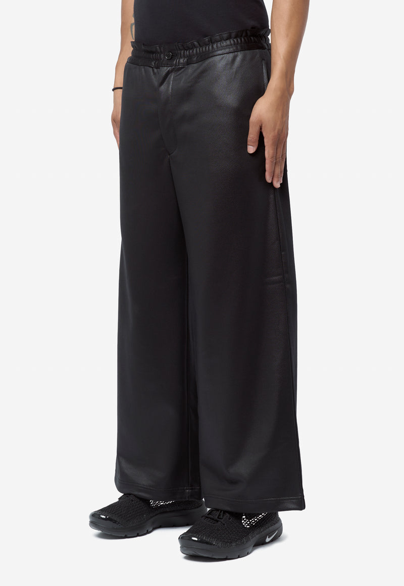 Men's Backpile Gloss Finish Pants Black PR-T002-051-1