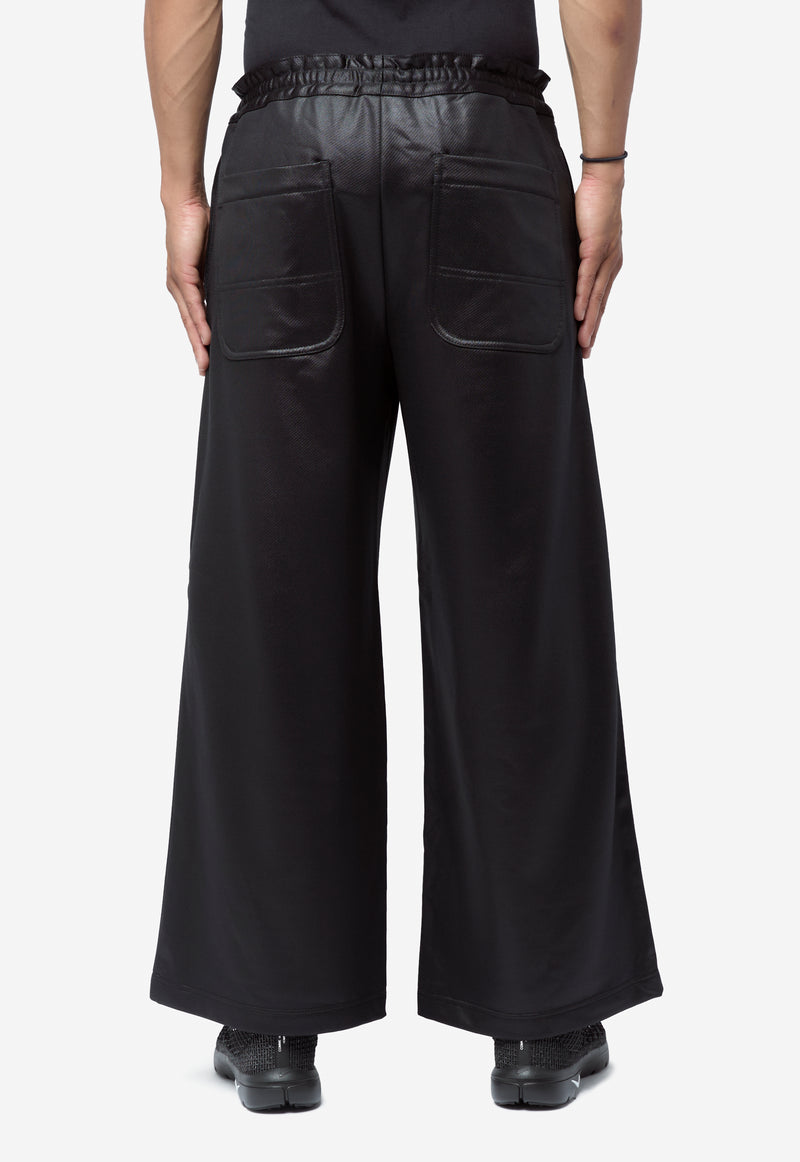 Men's Backpile Gloss Finish Pants Black PR-T002-051-1