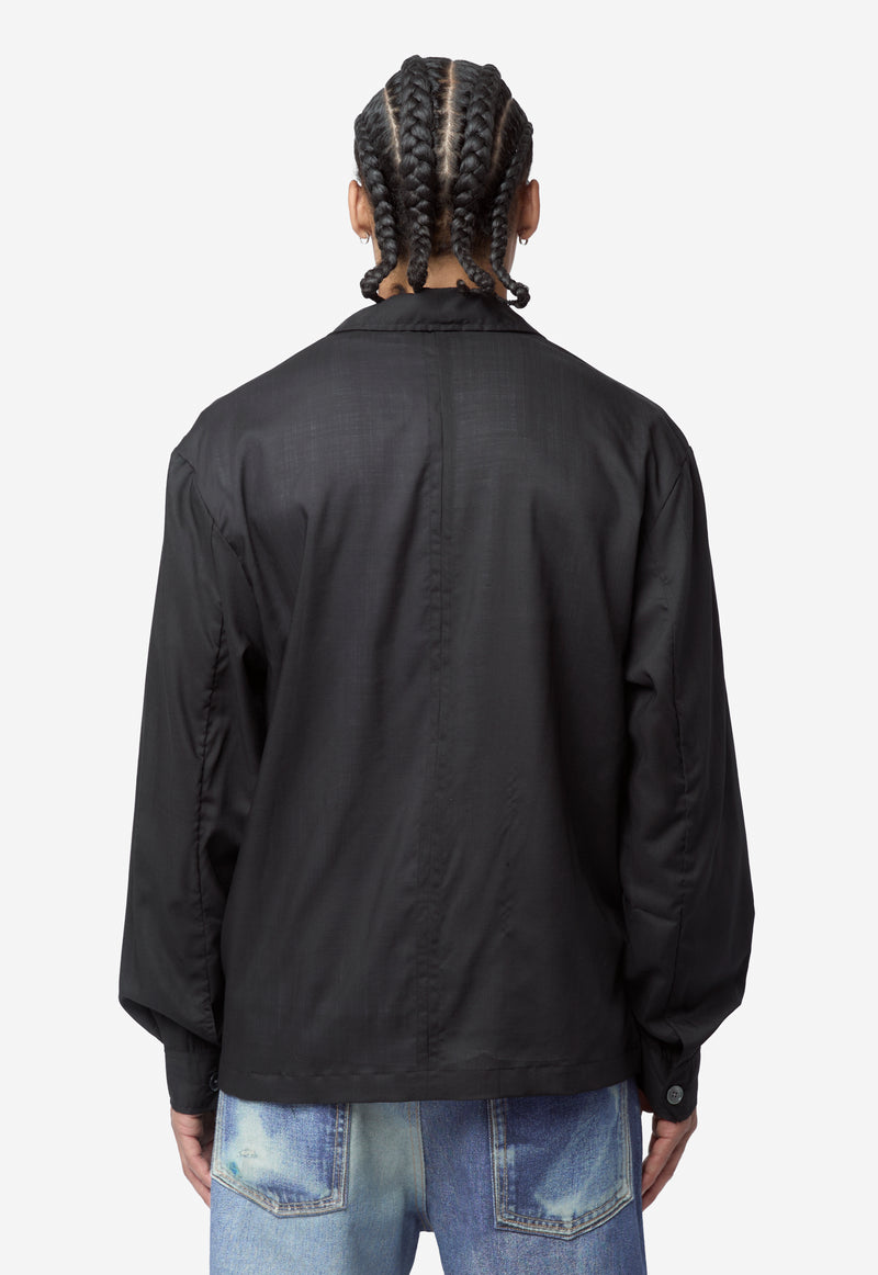 Men's Private Shirt Void Black Veil Wool M4262PVB