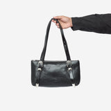 2CM Belt Shoulder Bag Tire Black Forever Cowhide A42682ST