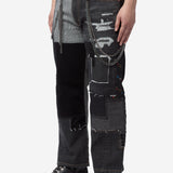 Men's Cotton Selvage Denim Multi Fabrics Trousers Black Mix WR-P007-051