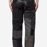 Men's Cotton Selvage Denim Multi Fabrics Trousers Black Mix WR-P007-051