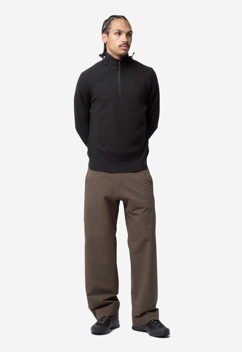 Men's Conic Wool Half Zip Sweater Black X000010798