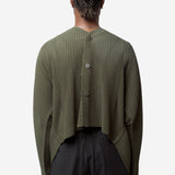 Men's Slash Pleated Cardigan Dim Green HP68-JL210-64