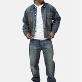 Men's Junya Watanabe x New Manual Custom Patchwork Denim Jacket Indigo Mix WR-J915-100