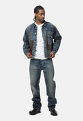 Men's Junya Watanabe x New Manual Custom Patchwork Denim Jacket Indigo Mix WR-J915-100