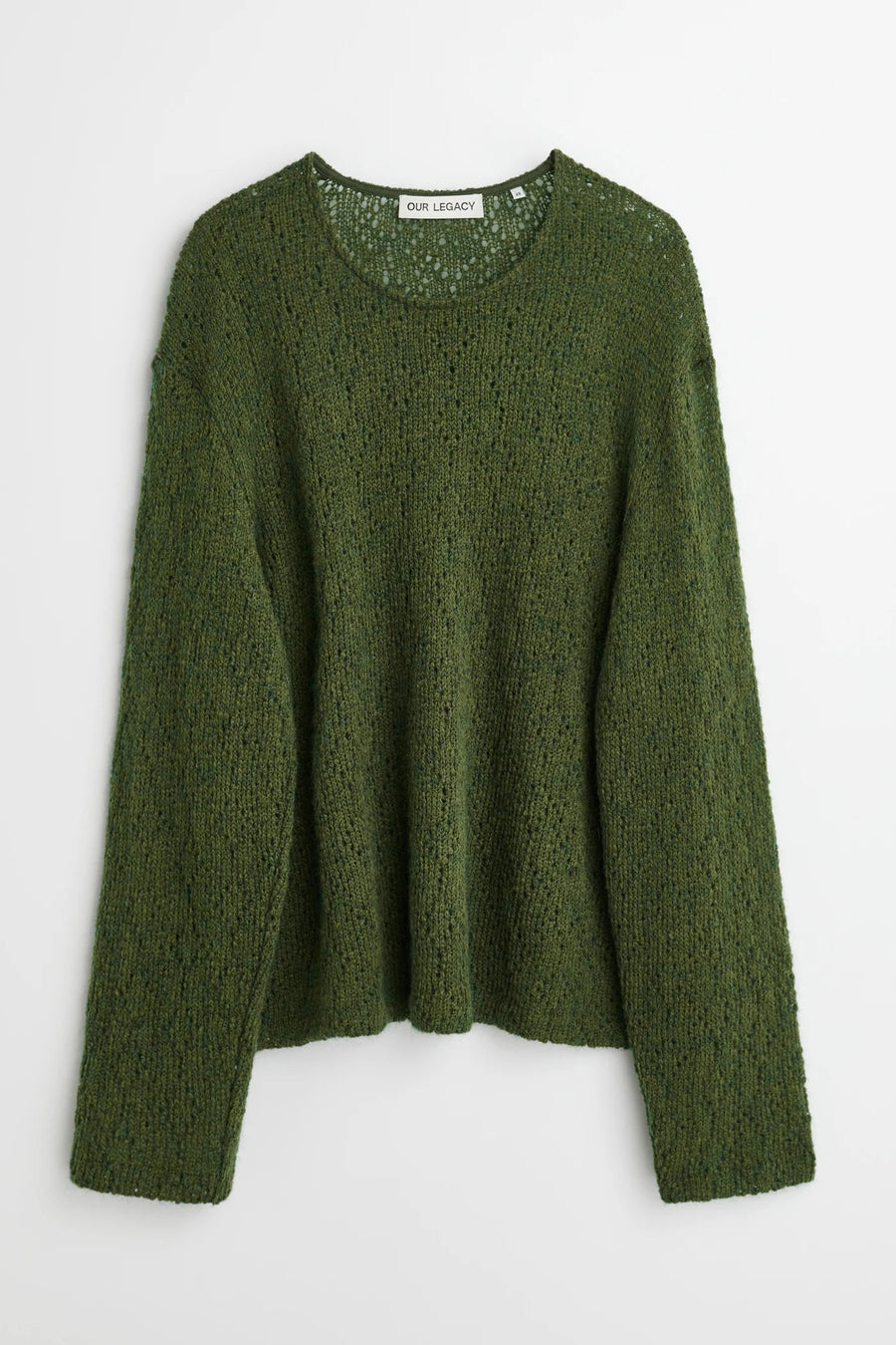 U-Neck Crochet Sweater Moor Green