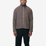 Shrunken Fullzip Polo Brown Sparse Buckle Weave M4256SBS