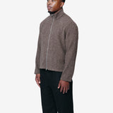 Shrunken Fullzip Polo Brown Sparse Buckle Weave M4256SBS