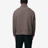 Shrunken Fullzip Polo Brown Sparse Buckle Weave M4256SBS