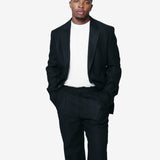 Ceremony Blazer Coal Black Link Stripe Weave M425OCC