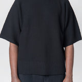 Rustic Knit T-Shirt Black KN211-15
