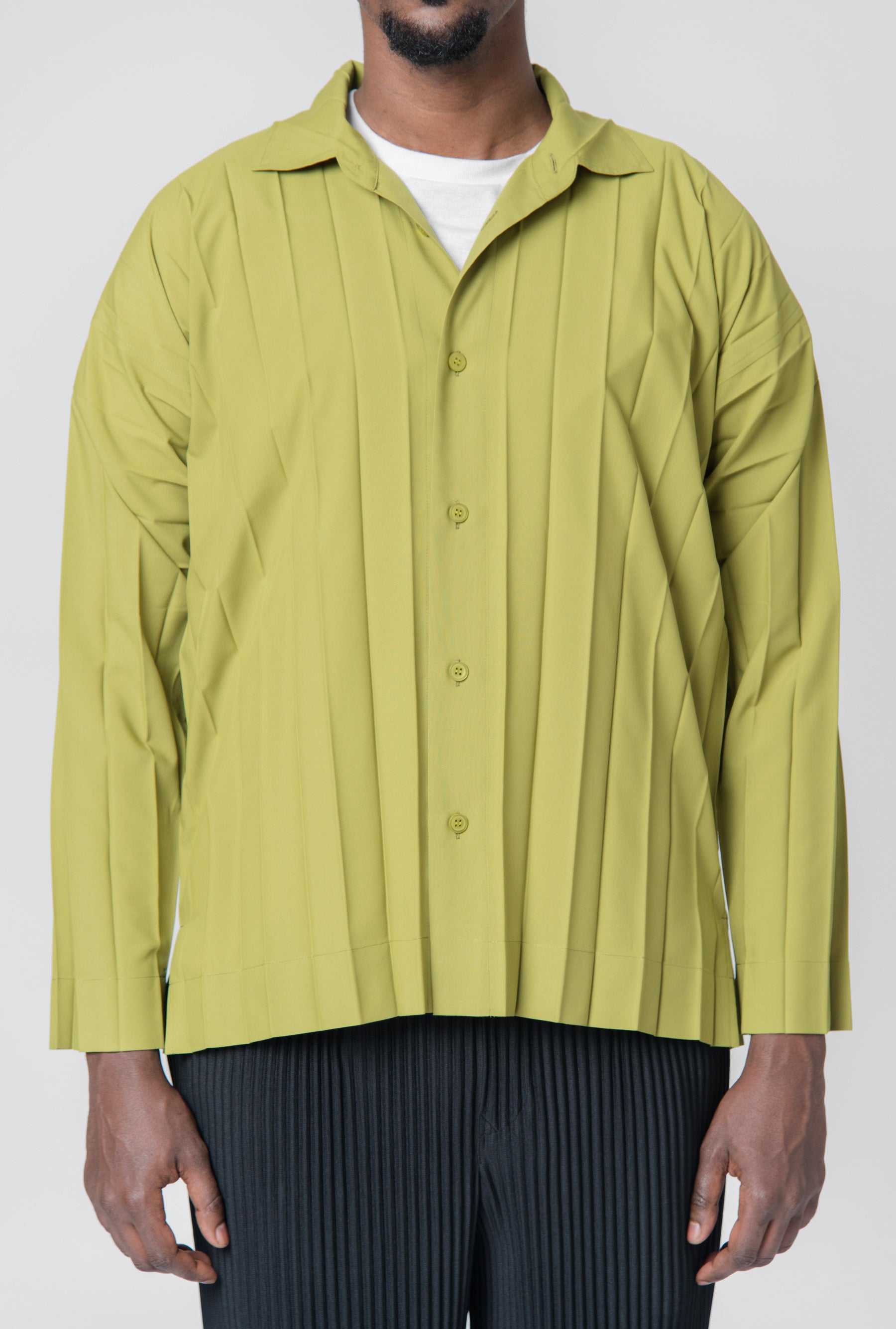 Homme Plisse Issey Miyake Edge Shirt Green FJ340-62 – NOMAD