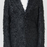Fake Fur Blazer W/Removable Collar Black PM-J058-051