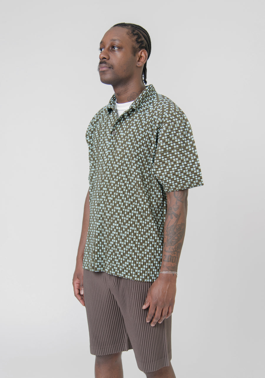 Cedar Pleated Short Sleeve Shirt Khaki JM169-65