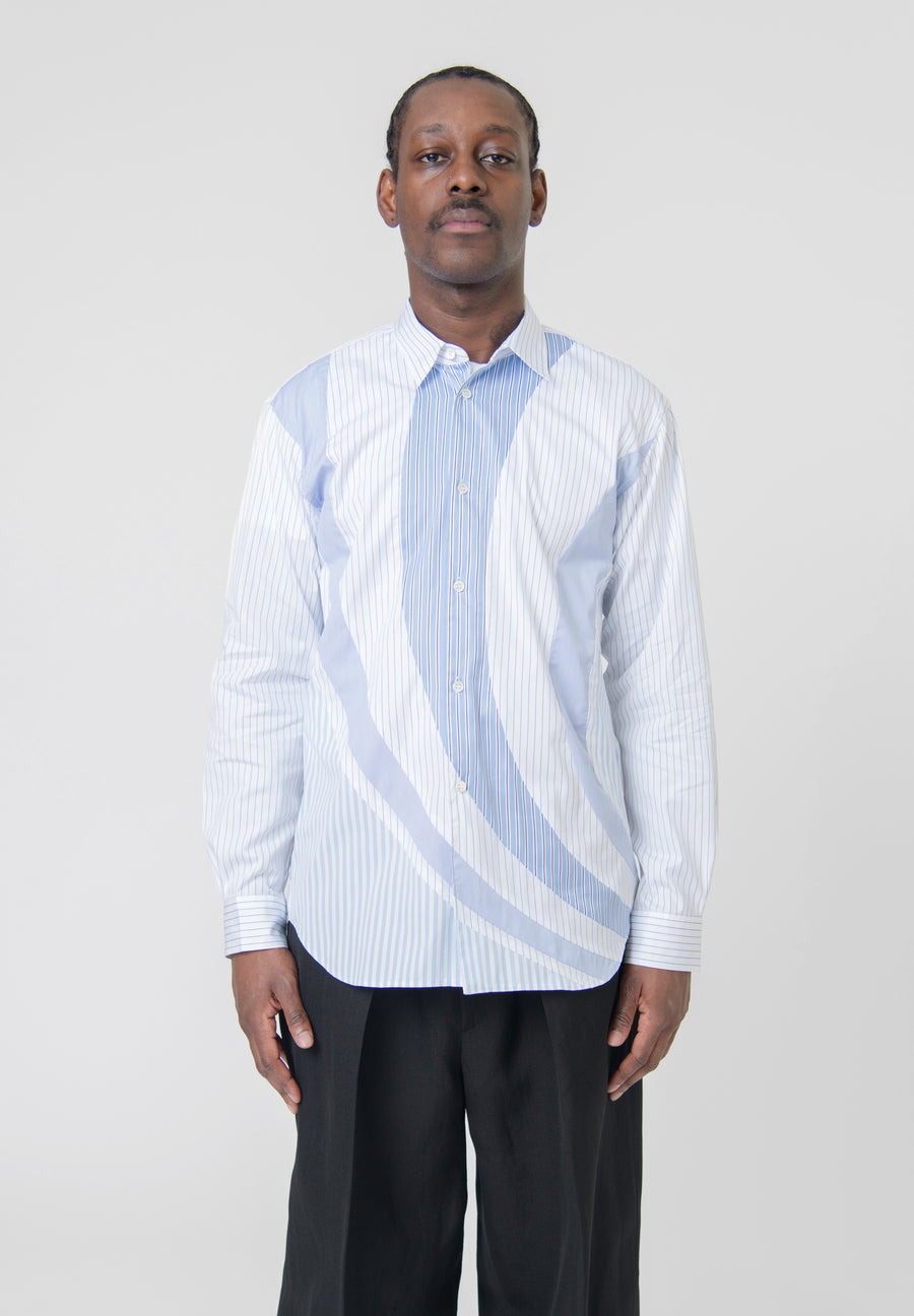 Mixed Thin Stripe Shirt White/Blue FK-B033