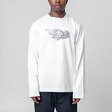 Long Sleeve Wing Logo Tee Optic White