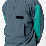 Piquet Stripe Half Zip Grey/Teal Green AG023032EA