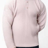 MC February Button Pullover Rose Gray HP56-JK107-23