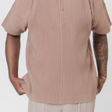 MC June Pleated Polo Shirt Cinnamon Beige JM122-43