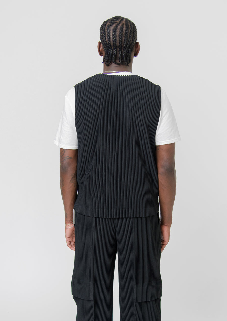 Flip Pleated Vest Black JE173-15