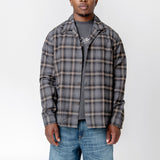 Heusen Shirt Hairy Flannel Oyster Check