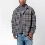 Heusen Shirt Hairy Flannel Oyster Check