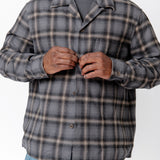 Heusen Shirt Hairy Flannel Oyster Check