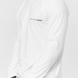 Long Sleeve Chest Print Logo Tee White T017