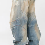 Loose Fit Denim Trousers Mid Blue