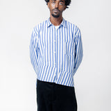 Woven Striped Long Sleeve Blue/White