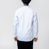 Live Free Curved Printed Long Sleeve Shirt White/Blue