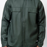 Flannel Piping Overshirt Dark Green