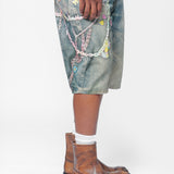 Denim Shorts-Loose Fit Mid Blue FN-MN-SHOR000264