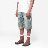 Denim Shorts-Loose Fit Mid Blue FN-MN-SHOR000264
