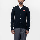 Emblem Cardigan Sweater Black/Red AX-N008-051