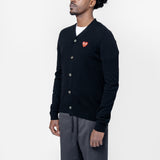 Emblem Cardigan Sweater Black/Red AX-N008-051