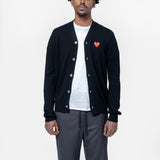 Emblem Cardigan Sweater Black/Red AX-N008-051