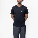 Short Sleeve Chest Print Logo Tee Black FO-T026-S25