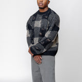 Sonar Roundneck Sweater Destructive Gingham Black