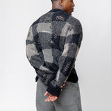 Sonar Roundneck Sweater Destructive Gingham Black