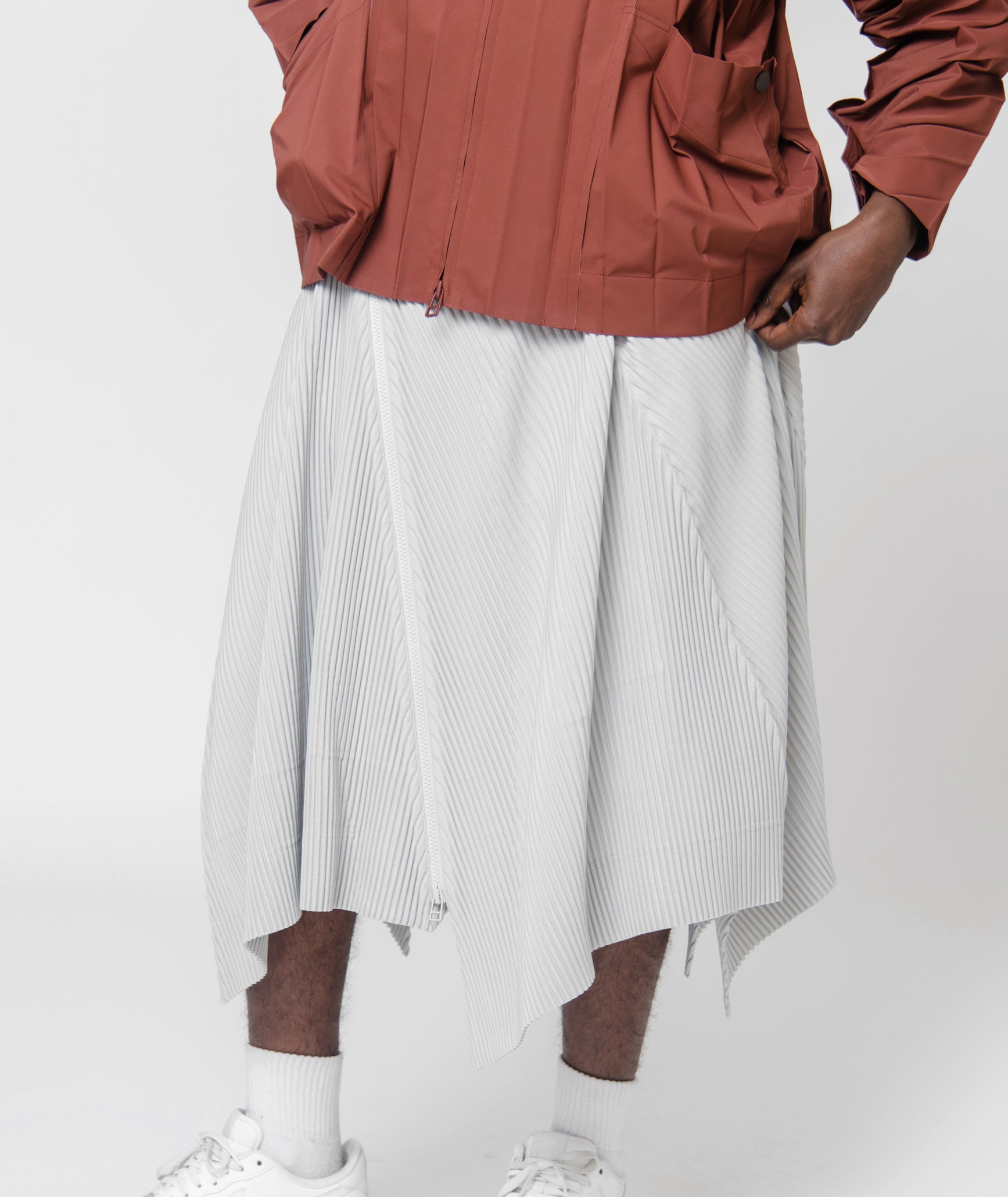 Three By Six Pleated Skirt Light Grey JF382-11