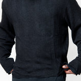 Double Lock Longsleeve Crochet Stripe Black