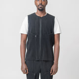 Unfold Pleated Vest Black JE365-15