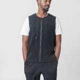Unfold Pleated Vest Black JE365-15