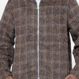 Full Zip Hood Dworf Check Hairy Wool M4256FD