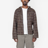 Full Zip Hood Dworf Check Hairy Wool M4256FD