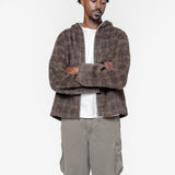 Full Zip Hood Dworf Check Hairy Wool M4256FD