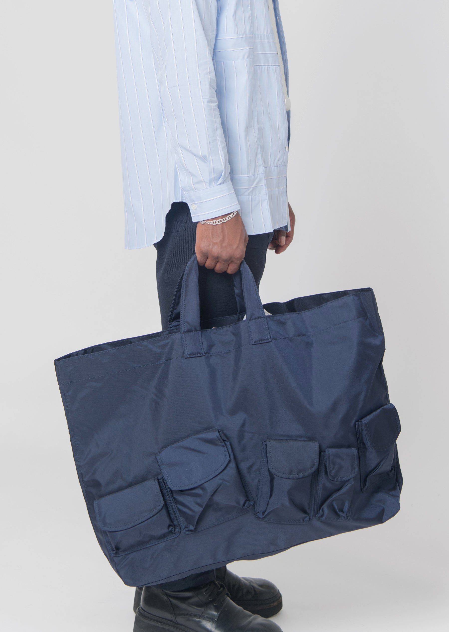 Navy nylon cheap tote